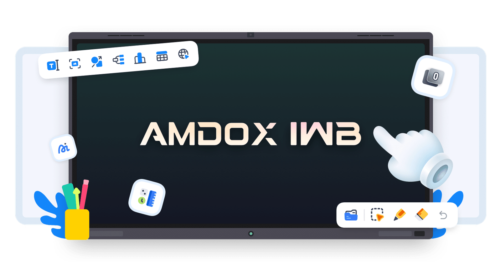 Amdox IWB-AI-powered touch interaction with built-in multimedia and teaching tools for smarter, more engaging lessons.
